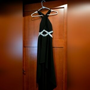 Speechless Black High Low Dress with Silver Detailing